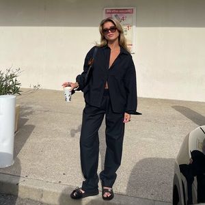 Djerf Avenue Breezy Pants Black